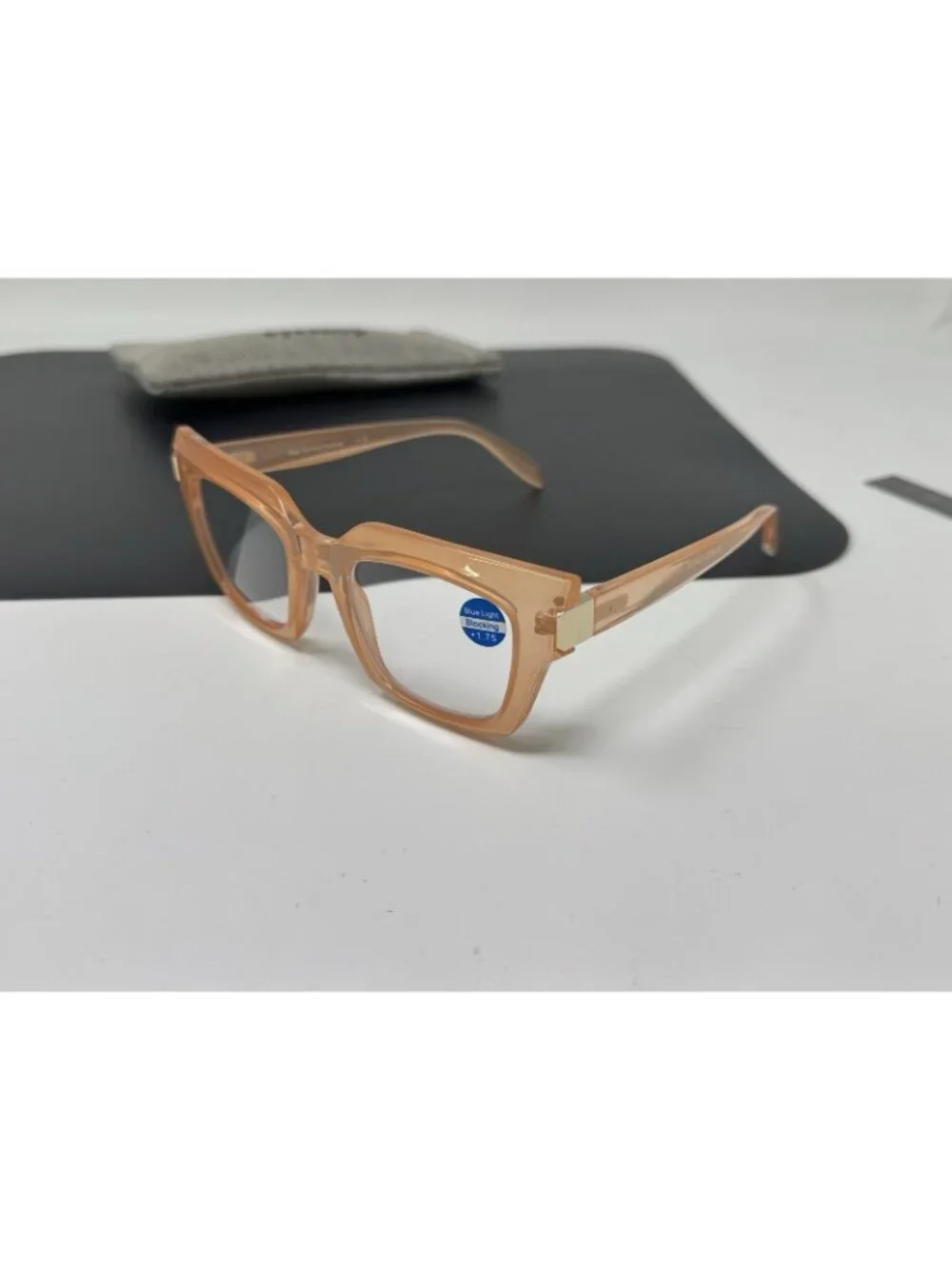 Ryan Simkhai R-9025 Blue Light Block Peach Frame  Reading Glasses + 1.75